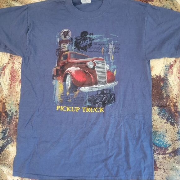 Jerzees Other - Jerzees T-Shirt Mens L Blue Short Sleeve Graphic Tee Pickup Truck Awesome